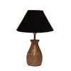 Devansh Black Cotton Table Lamp With  Wood Natural Base (10X12.5 Inches)-26