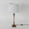 Delta Brass Table Lamp with White Cotton Shade