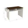 Ariana Study Desk with Shelves and Covered Storage cum Wire Extension Box in Ivory Coffee Walnut Colour