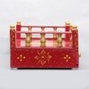 D'Dass Red Mdf and Sheesham Wooden Temple For Pooja