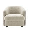 Elegantensemble Wood 1 Seater With Upholstery Non Storage Sofa In White Colour