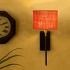 Devansh Metal Electric Wall Light in Black Colour with Orange Shade Count of 1 Light