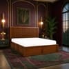 Nivaan Solid Wood Comfort Queen Bed Box Storage Provincial Teak Finish Mattress 60 x 78 Inches