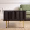 Velin Ridged Coffee Table with Drawer Black