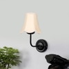Devansh Black Wall Mounted Lamp With Off-White Cotton Shade
