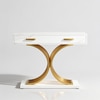 White Metal Console Table in White & Gold Colour
