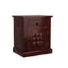 Diamond Solid Wood Bedside Table in Teak Finish