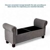 Queens Sheesham Wood Accent 2 Seater Couch Bench With Storage In Iron