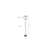 Penny Multicolour Fabric Floor Lamp with Black Iron Base