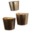 Hammered Wall Planter Set Of 3 By Amaya Decors In Gold Colour