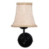 Devansh Black Wall Mounted Lamp With Beige Jute Shade