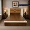 AIAN Beckley Queen Size Upholstered Platform Bed Walnut