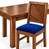 Globally Indian Vikirana Solid Sheesham Wood 4 Seater Dining Table Set 4 Chairs Navy Blue