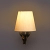 Devansh Metal Electric Wall Light in Antique Gold Colour with off-white Shade Count of 1 Light