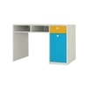 Alana Study Desk with Cabinet Drawer and Shelf in Mango Yellow Azure Blue Colour