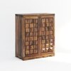 Keaton Sheesham Wood Bar Cabinet in Provincial Teak Finish