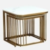 Metallive Square Metal Nesting Coffee Table Set Gold Finish White Porcelain Top Set Of 2
