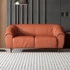 Zenith 2 Seater Leather Sole in Warm Brown Colour