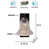 Devansh Solid Wood Electric Wall Light in Brown Colour with Transparent Shade Count of 1 Light