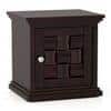 Weave Solid Wood Bedside Table in Mahogany Finish