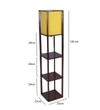 Brown Square Floor Lamp with Yellow Shade