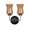 Devansh Steel Electric Wall Light in Steel Colour with Lavender Shade Count of 2 Lights