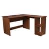 Brightmind Engineered Wood L Shape Study Table in Walnut Finish