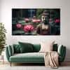 The Castle Decor Lord Buddha Meditation Wall Art Framed Painting 27x48 Inch (Style 1)