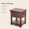 Snooze Solid Wood Bedside Table in Teak Finish