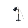 Modern Nordic Wood and Metal Study Lamp With Black Base