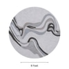 Handmade Round Wool Silk Rug Modern Wave Beige 9 Feet Carpet