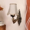 Devansh Gold Antique Wall Mounted Lamp With Beige Jute Shade