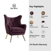 Dawson Solid Wood Accent Chair in Purple Colour