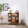 Hexa Engineered Wood Bookshelf Multipurpose Storage Rack in Giant Wood and Frosty White Colour
