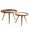 Oalveil Brown Table Set of 2 by De Maison Decor in Classical Design in Brown Finish