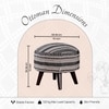Bohemian Jacquard Wooden Ottoman in Black & White