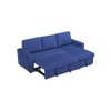 Solace Solid Wood Sofa cum Bed in Navy Blue