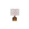 Landon Multicolor cotton table lamp with Natural Wood Base