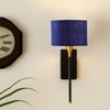 Devansh Metal Electric Wall Light in Black Colour with Blue Shade Count of 1 Light