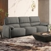 Leeroy Leather Three Seater Motorized Recliner in Falcon Grey