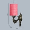 Devansh Metal Electric Wall Light in Antique Gold Colour with Pink Shade Count of 1 Light