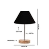 Devansh Black Cotton Table Lamp With  Natural  Wood Base  & Steel Pipe (10X16.25 Inches)-28