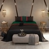 Stoa Paris 300TC UltrSatin Super King Bedsheet with 2 Pillow Covers Satin Super Black, Red Green