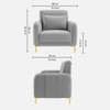 Monly Velvet 1 Seater Sofa Grey Color