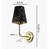 Devansh Metal Electric Wall Light in Gold Colour with Black Shade Count of 1 Light