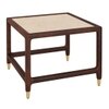 Sera Rectangular Marble and Square Marble Nested Coffee Table with Square Marble Side Table in Walnut Finish