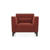 Lewis 1 Seater Fabric Sofa In Dark Coral Colour
