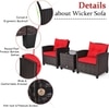 Carry Bird Wicker Patio Furniture Outdoor Balcony Chairs In Brown And Red Colour