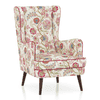Genoa Lounge Chair In Viva bloom premium cotton Colour