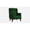 Ruby Solid Wood Accent Chair in Green Colour
